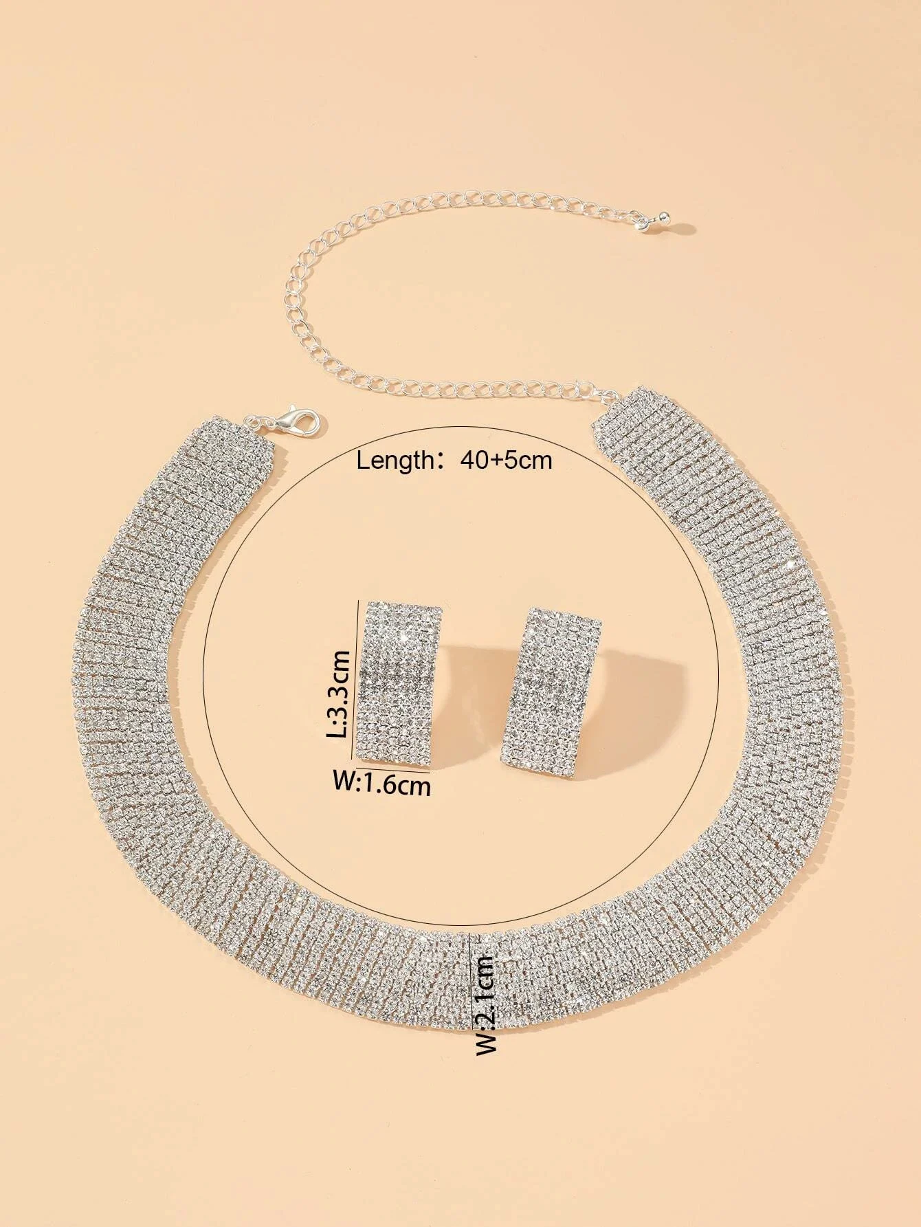 Set di gioielli da donna 3 pezzi collana di orecchini di strass nuovi accessori di moda di lusso per feste di matrimonio