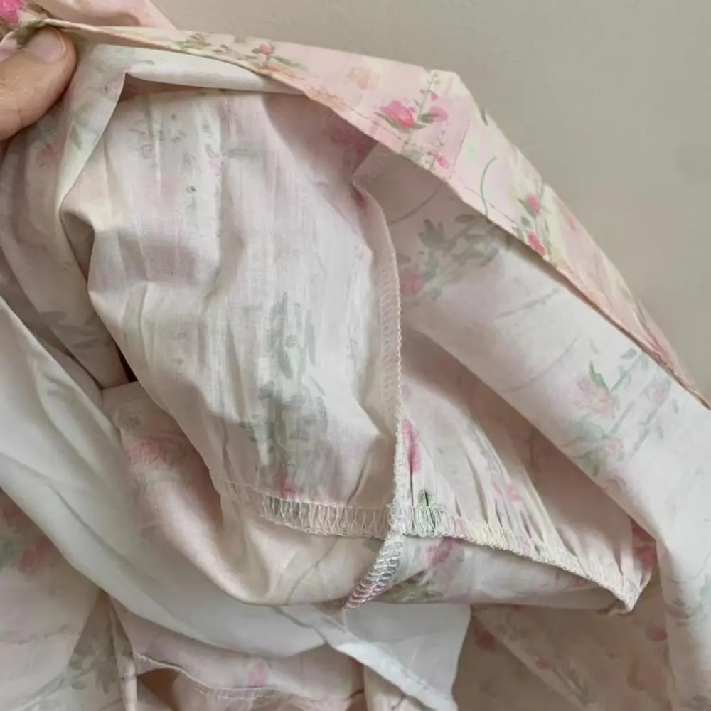 Classic High Waist Floral Long Skirt Women Flower Patchwork High Waist Long Skirt Thin Ins Style A-line Tiered Skirt Party