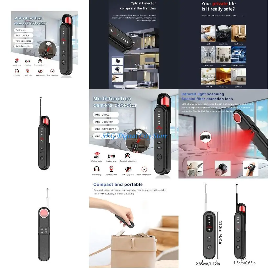 

U75B T01 Wifi Detector Camera Sweeper Anti Theft Alarm With Signals Detection And Long Battery Life For Safety