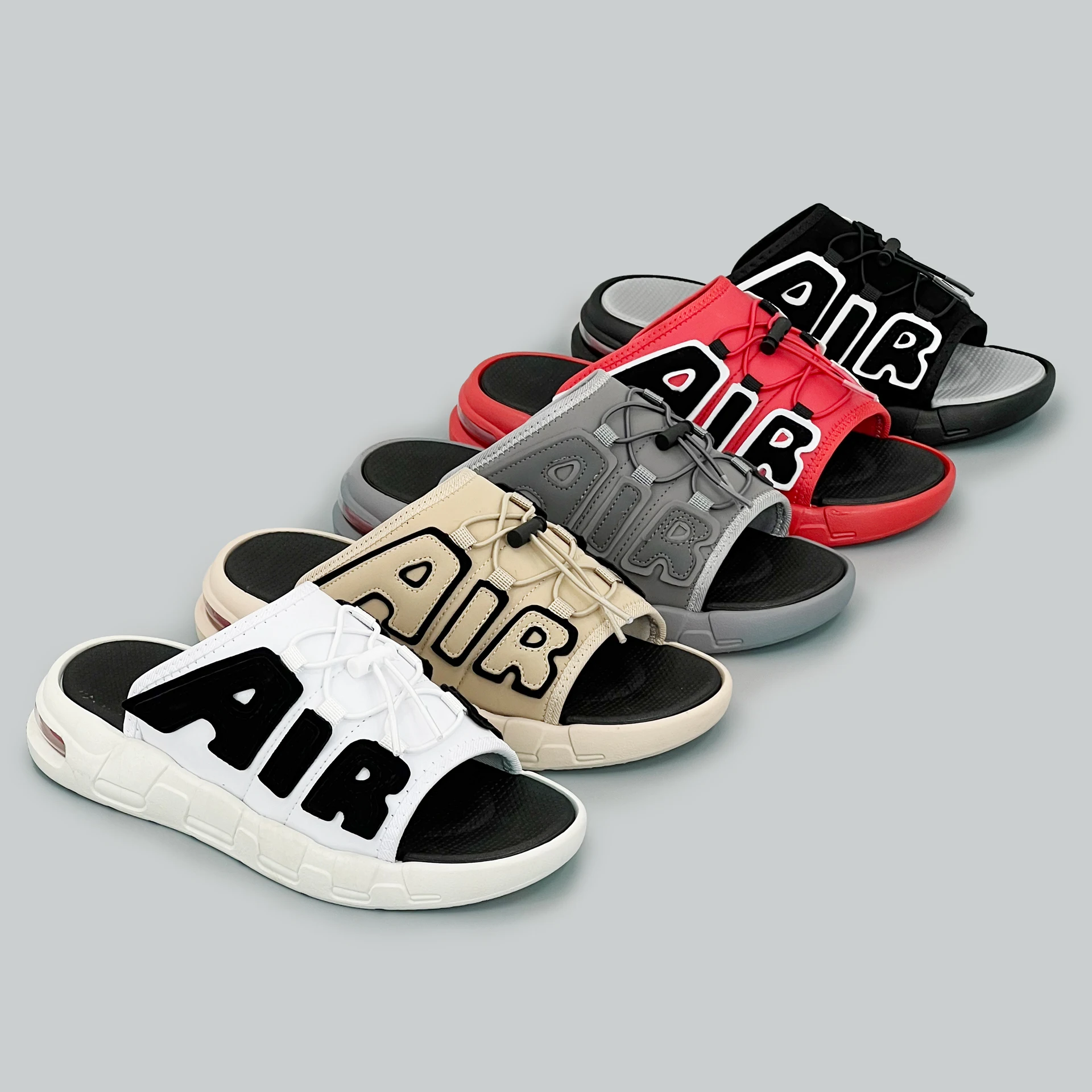 Summer Graffiti Style Casual Sports Slippers Fabric Medium Heel Adult Outdoor Sandals For Men