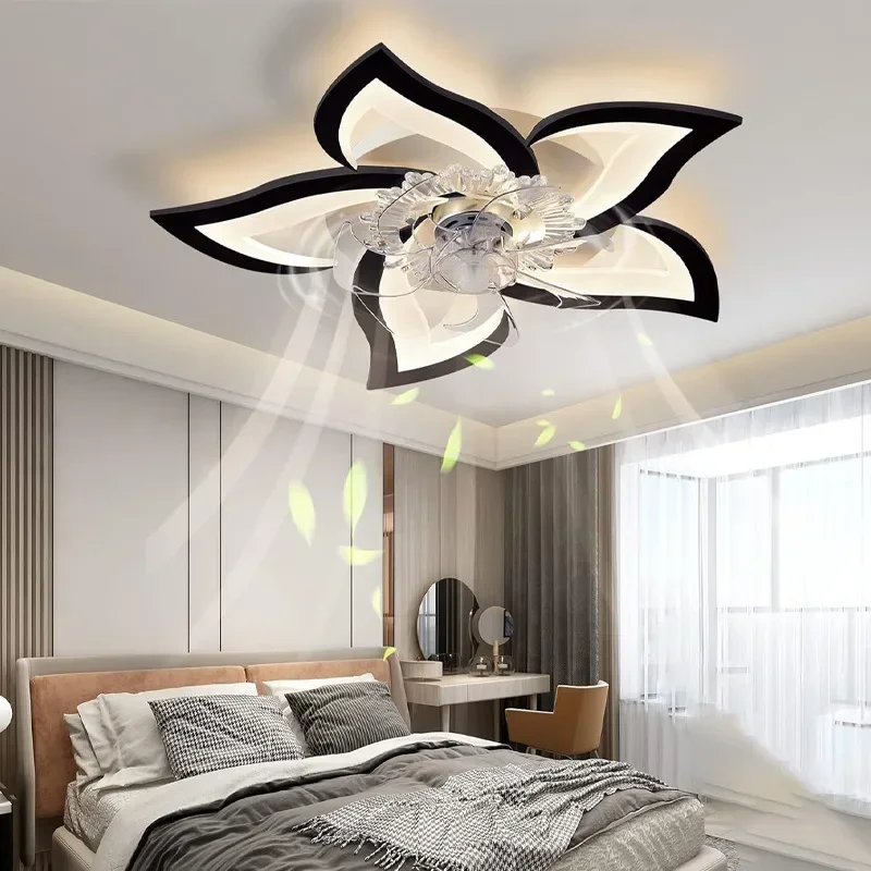 inteligente transparente pvc fan luz de teto modern led teto fan lamp minimalista para sala e quarto home decor 01