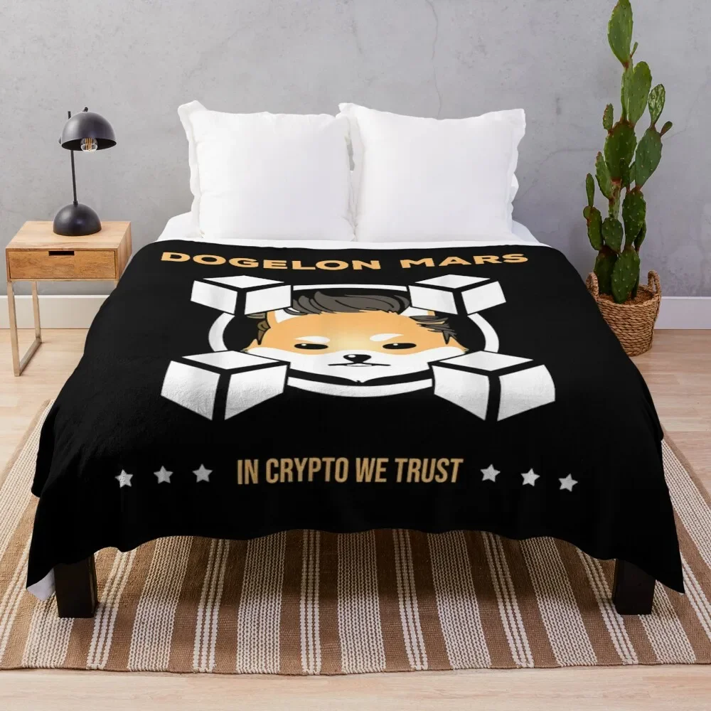 Dogelon Mars In Crypto We Trust Elon Coin Future Millionaire Throw Blanket sofa bed Blanket Sofa