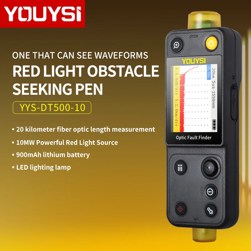 YOUYSI Mini OTDR 20KM Handled optical time-domain reflectometer, Fiber Ranger, FTTB FTTH breakpoint tester Meter YYS-DT500-10