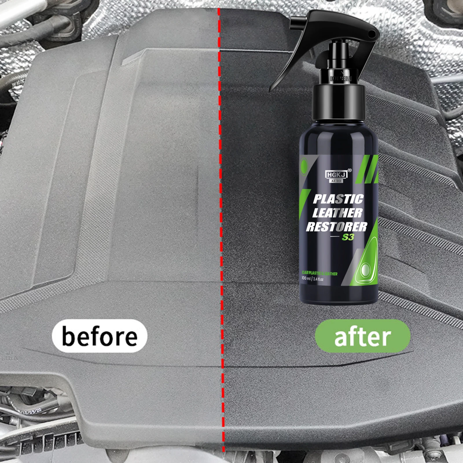 300ml Car Plastic Leather Restorer Polish Car Interior Cleaner Spray Refurbishment Polishing Liquid Quick Coating Protection