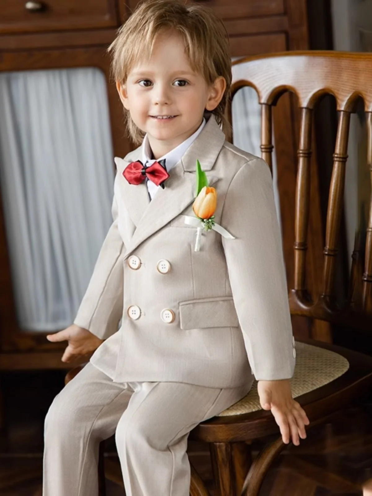 Children Birthday Wedding Piano Dress Performance Costume Flower Boys Party Photography Suit Gentleman Kids Ceremony Costume