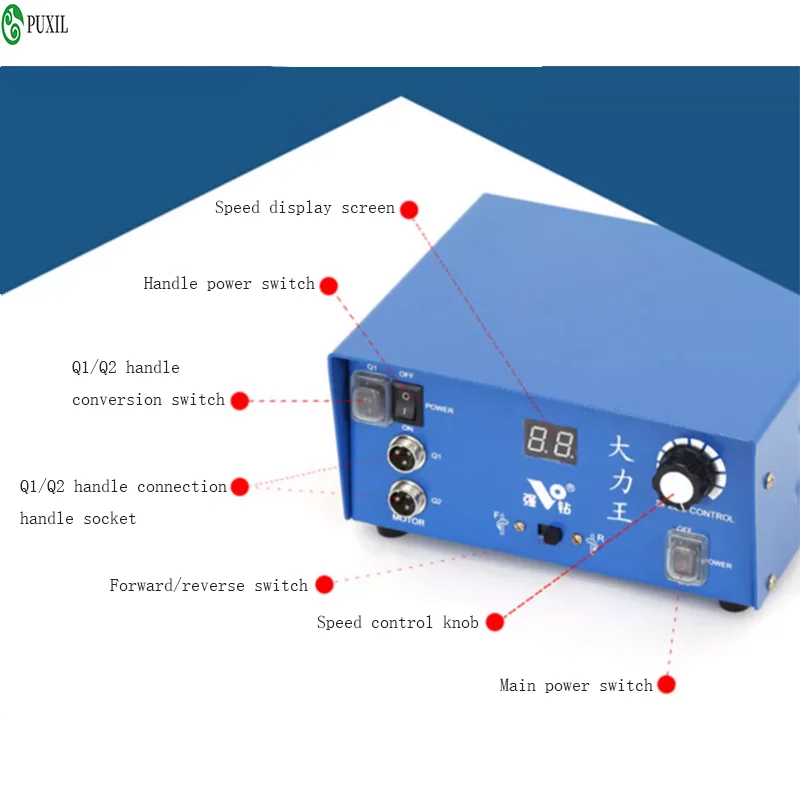 Jewelry and Jade Grinding and Polishing 150W Power King+107 Brushless Double Lock Handle 90000RPM