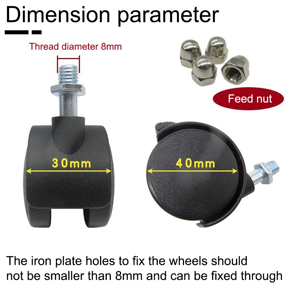 4pcs Electric Heater Omni-directional Wheel For Pioneer For MIDEA Electric Heaters Heater Mobile Pulley Home Hardware Parts