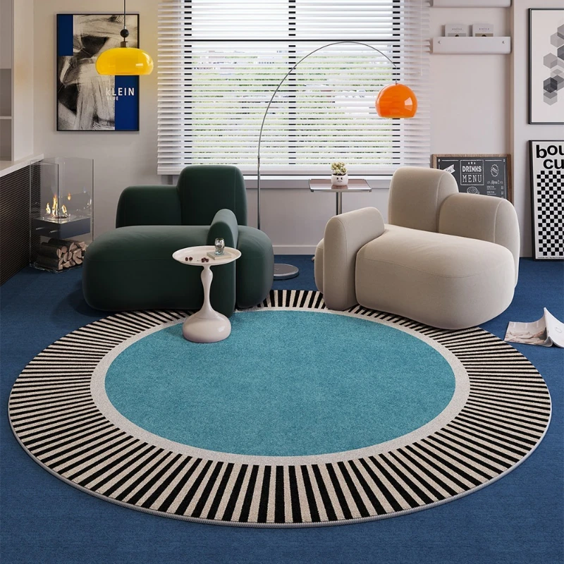 Round Rug Living Room Carpet Wear-resistant Stain-resistant Floor Mat Retro Striped Carpets Large Size Rugs Home Decor Alfombra