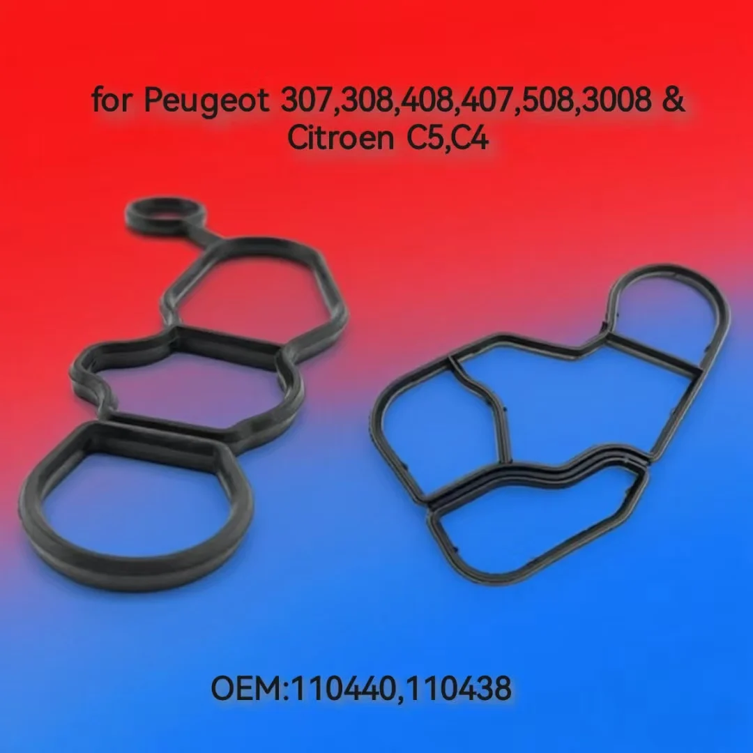 

110440,110438: 2.0 Oil Filter Housing Base & Cooler Support Gasket Seal Kit for Peugeot 307,308,408,407,508,3008 & Citroen C5,C4