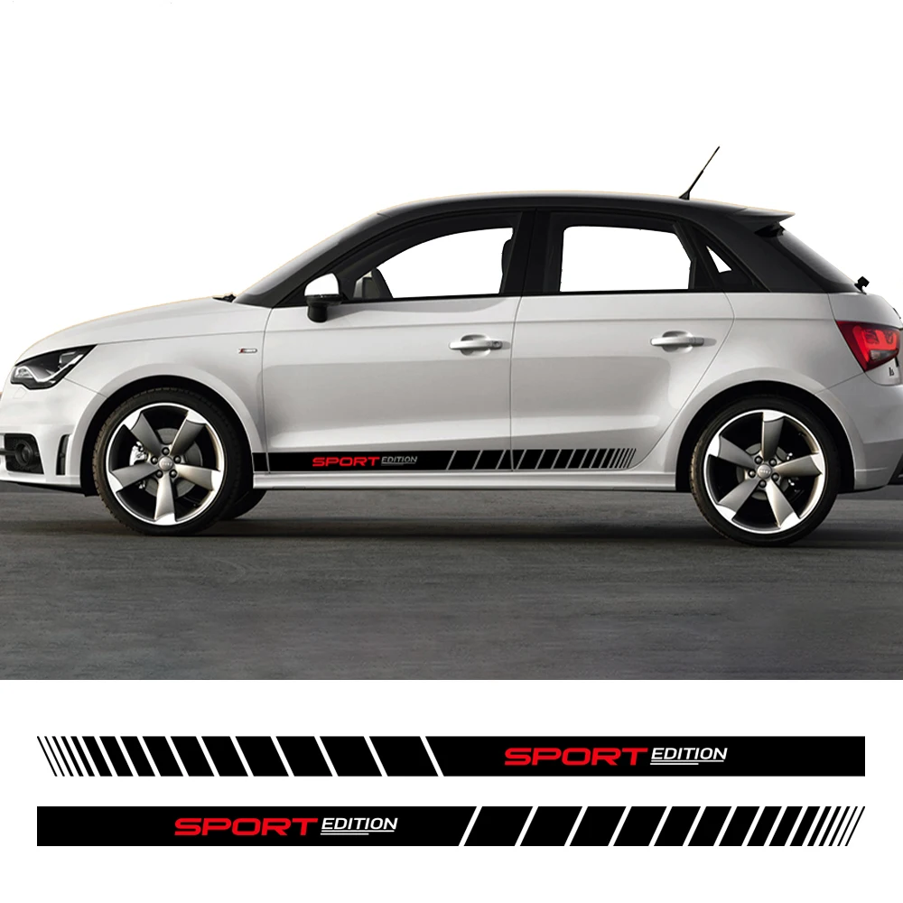 

Для Audi A1 8X GB 8XF 8XA GBA Ego Plus E-Tron городская боковая юбка автомобиля виниловая наклейка гоночные полосы наклейка графическое украшение двери