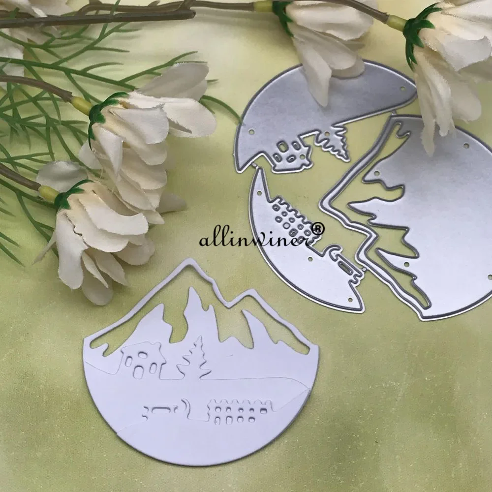 

Металлические вырубные штампы и трафареты для вырезания контуров домов на склоне холма, для скрапбукинга, альбомов, бумажных открыток и тиснения своими руками