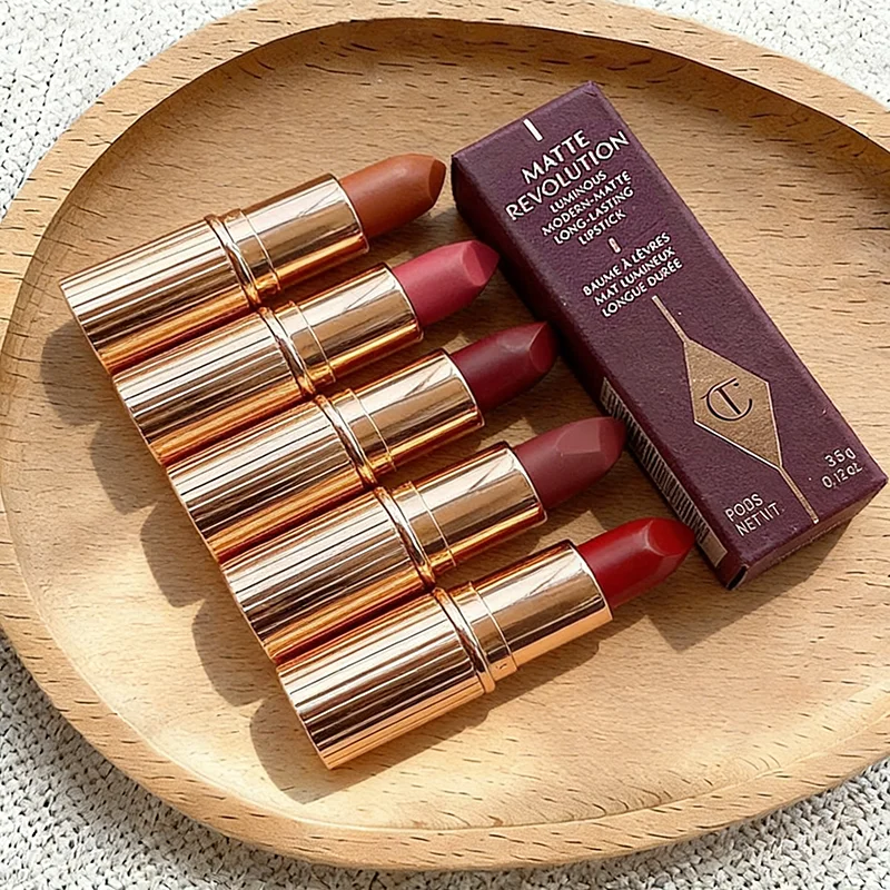 Batom Charlotte Tilbury Diamond Metal Glitter Rotativo à Prova D'água, Durável, Matte, em Pó, Bastão de Blush de Beleza, Maquiagem de Cor Natural