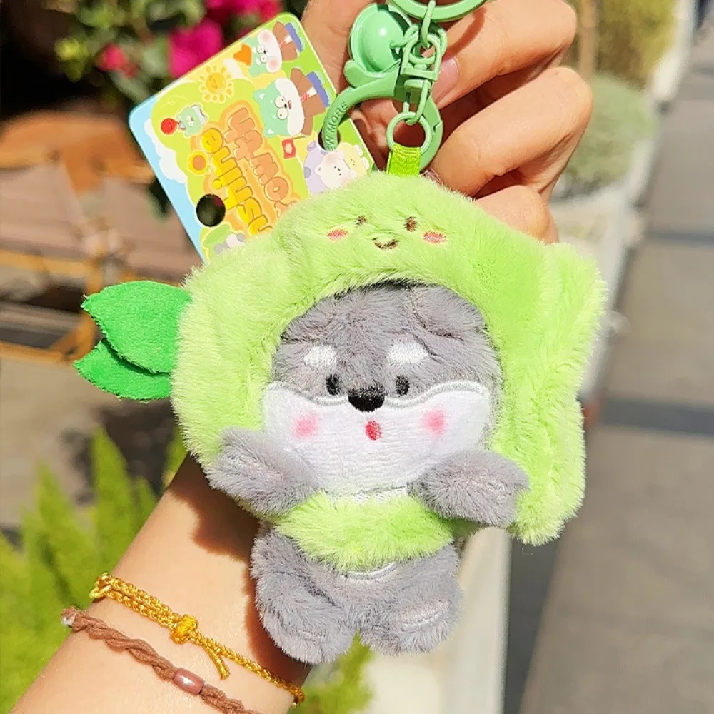 

PP Cotton Dog Headgear Plush Pendant Soft Collection Dog Plushies Keychains Hanging Decoration Fluffy Dog Head Set Keychain