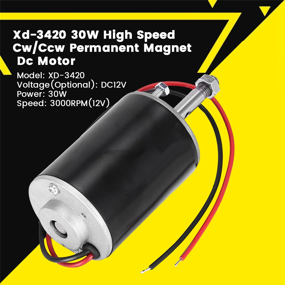 Xd-3420 30W haute vitesse Cw/Ccw en continu aimant moteur à courant continu pour générateur de bricolage (DC 12V 3000 tr/min)