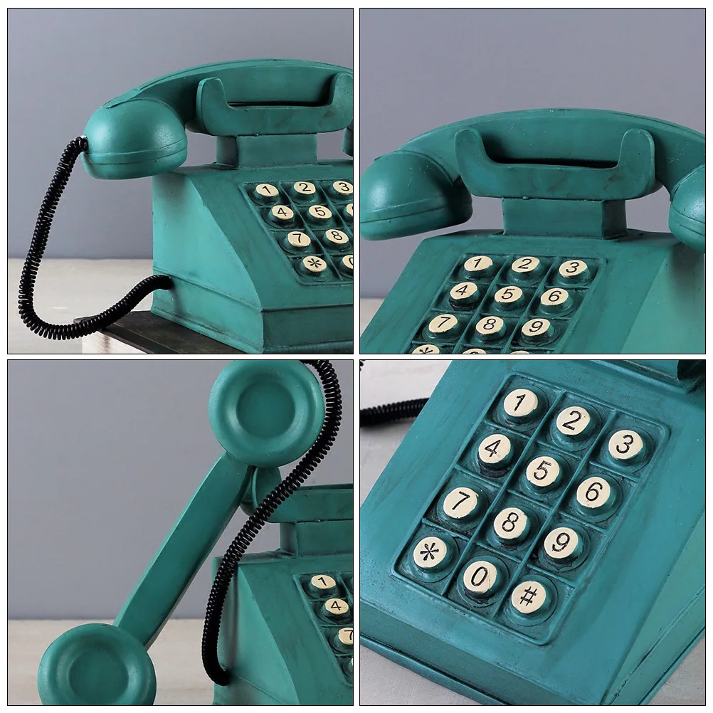 

Retro Vintage Resin Saving Jar Telephone Shape Piggy Bank Home Decor Family Retro Saving Pot Gift Household Item
