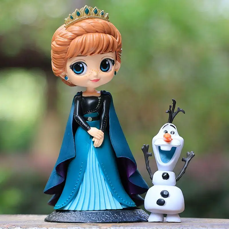 Qposket Frozen Series 4 Elsa Anna Princess Figure Cake Topper Decoration Collectible Model Toy Birthday Gift for Girls Fans view 3