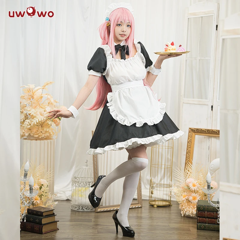 UWOWO Bocchii The Rockk Gotouu Hitorii Cosplay Costume S-3XL Maid Costume Maid Dress Cosplay Suit Halloween Cos Outfit