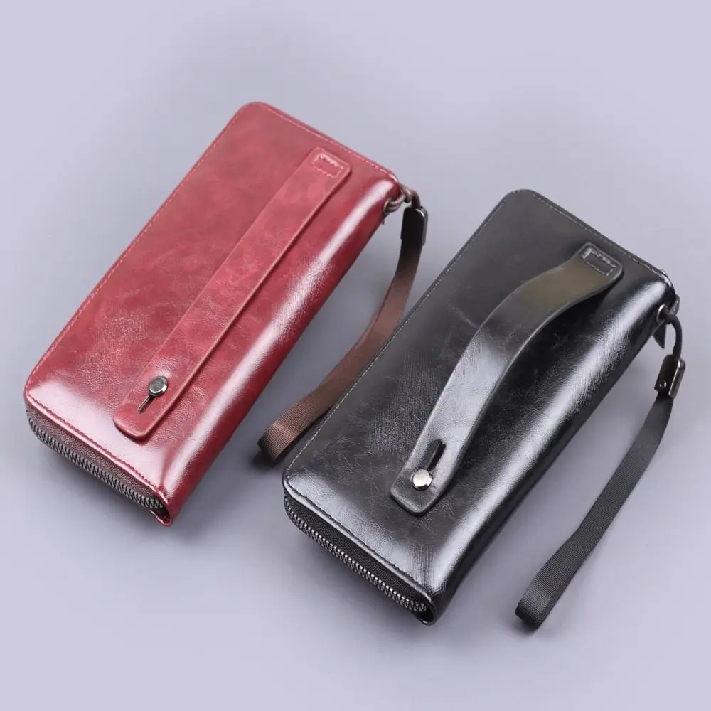 

New PU Leather Women Long Wallet Large Capacity Tassels Strap Clutch Phone Bag Zipper Design Slim Small Wallet Women Girls