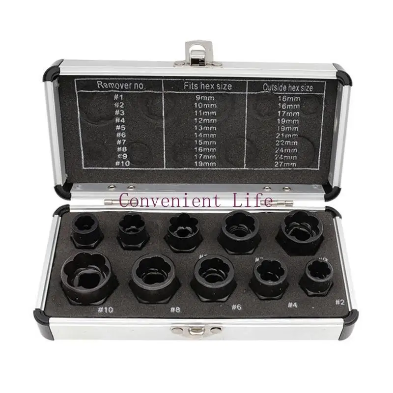 L1EE 10 шт. гайка для извлечения гаек, ударный болт, гайка, набор инструментов для снятия винтов, торцевой ключ