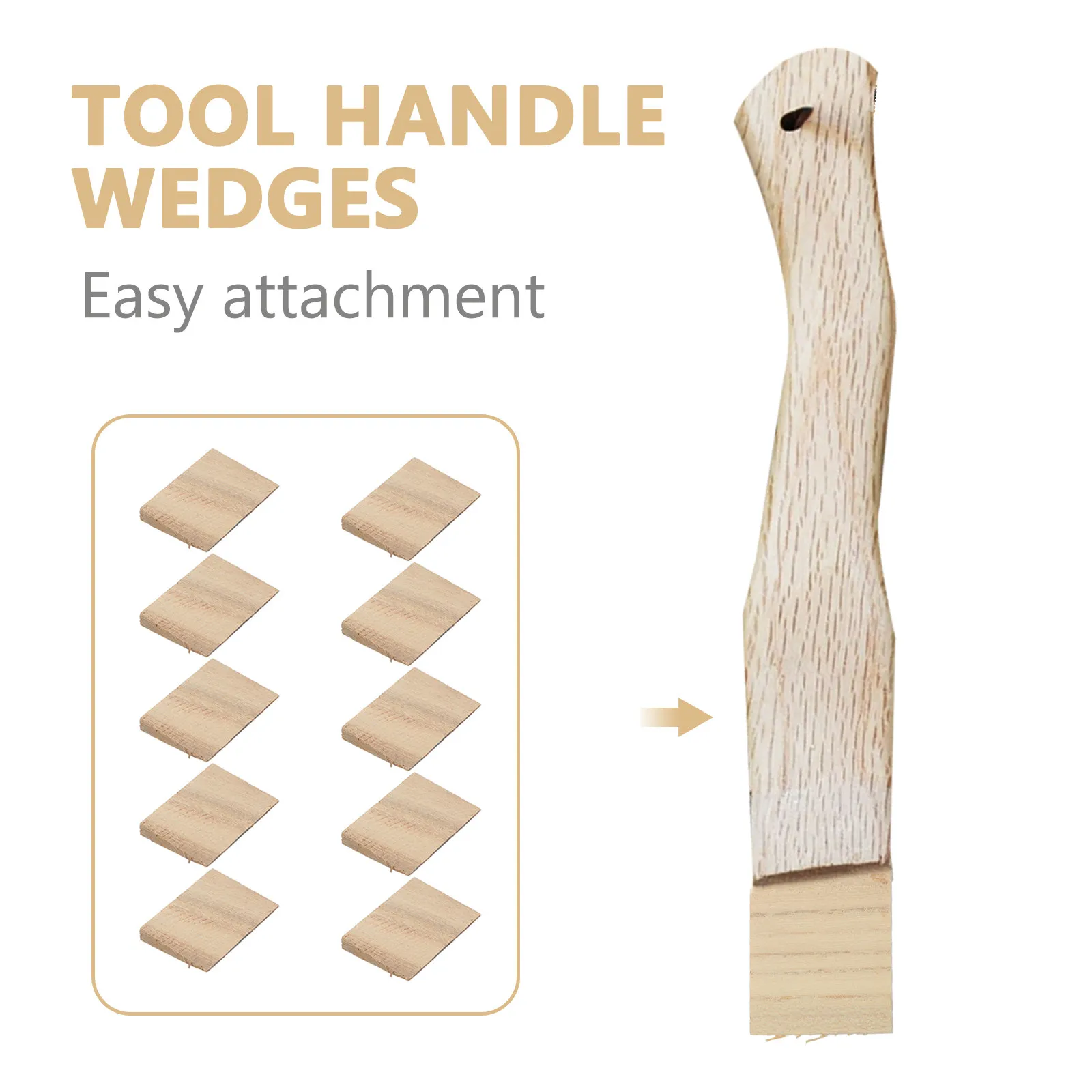 10Pcs Axe Handle Wedge Wooden Triangle Wedges for Hammer Handle Hardwood Fixing Shim for Hammer Repair and Farm Tool Maintenance
