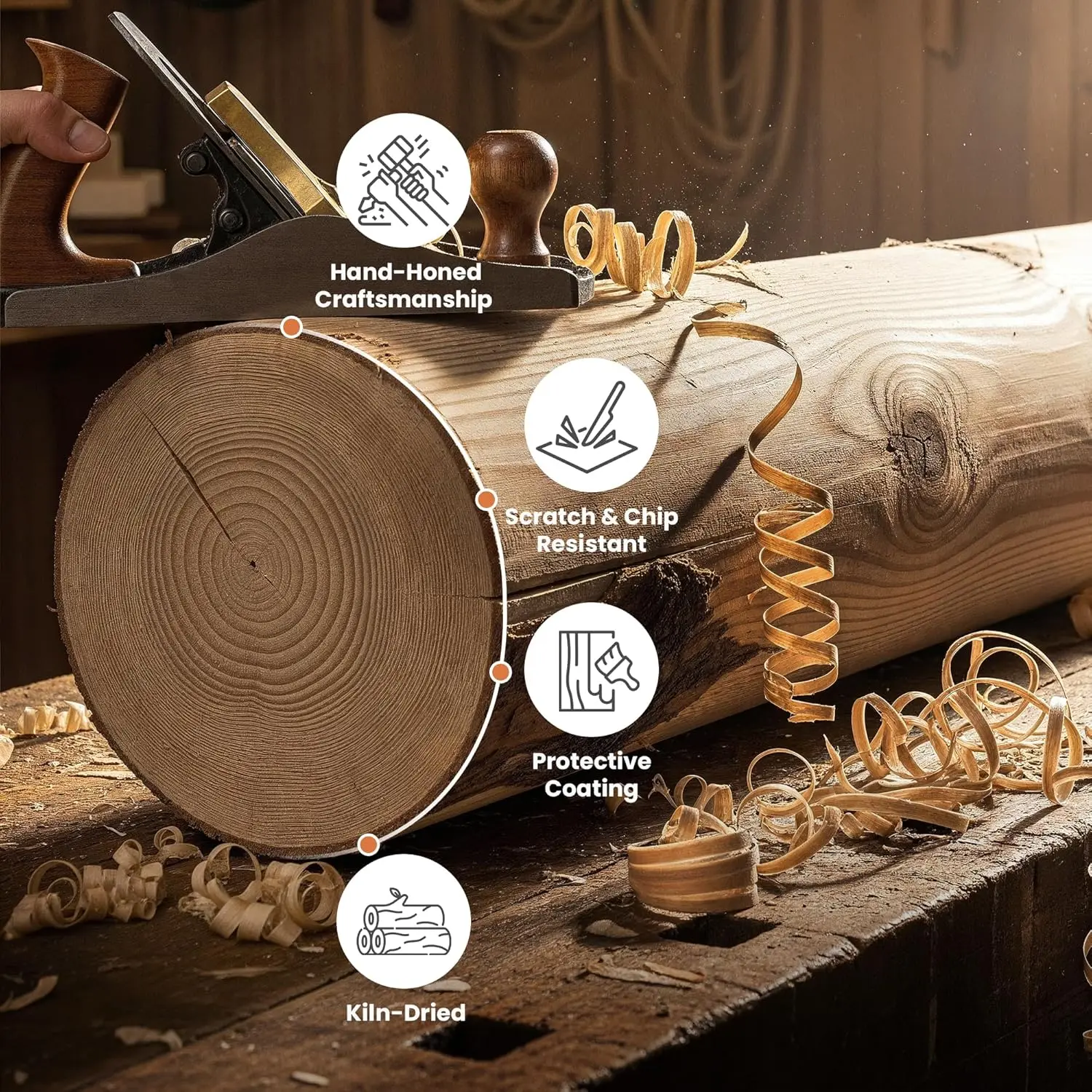 Porte-taches de billard rustique en pin pour 6 et 16 boules, sur pied avec porte-boissons