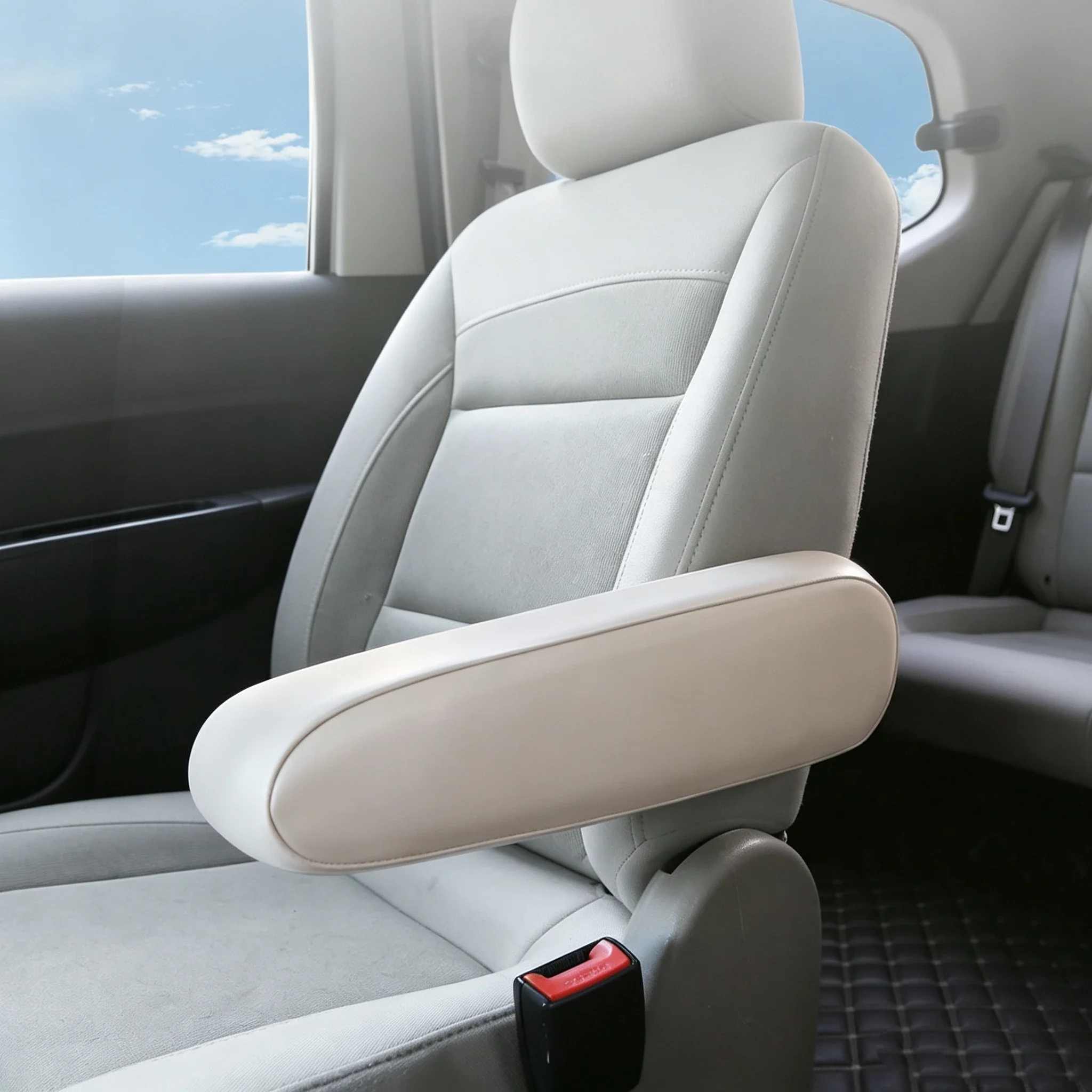 1 Pair Universal Car Seat Armrest Covers Elastic PU Leather Arm Rest Protector Wear‑Resistant Washable Dustproof Sleeve Interior