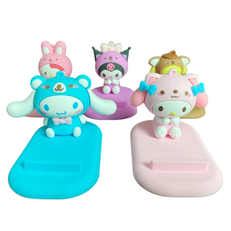 Sanrio Creative Mobile Phone Tablet Stand Cute Anime Characters Hello Kitty Kuromi Melody Desktop Ornaments Accessories Gifts