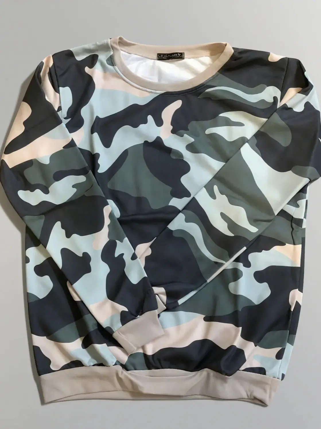

Camouflage Series Men's Cotton Sweatirt round Ne Spor Casual Spring Autumn Sle Punk Loose Fit Youthful ular