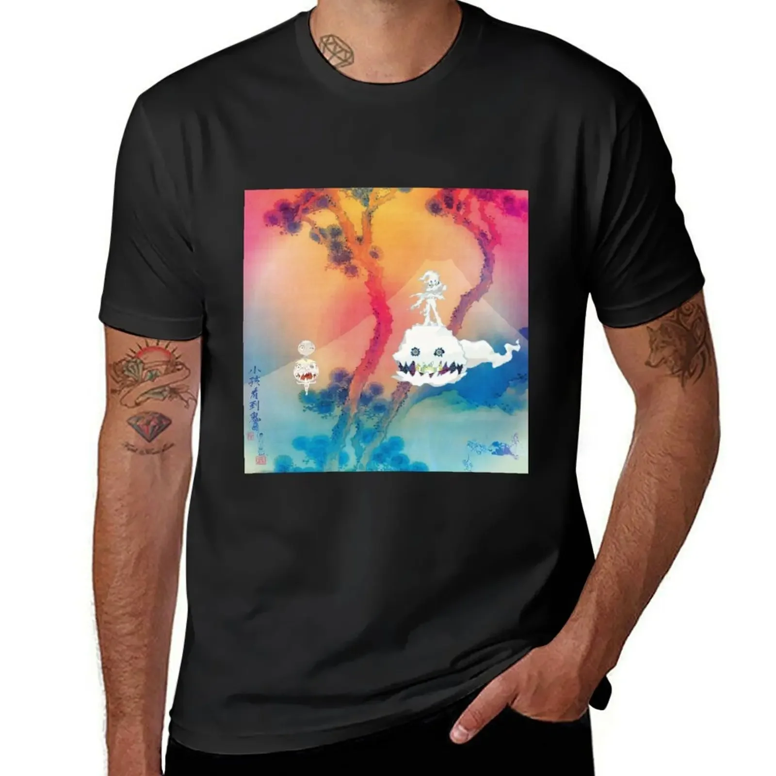 

Kids see ghosts sticker T-Shirt oversizeds rapper graphic tees black t shirts for men