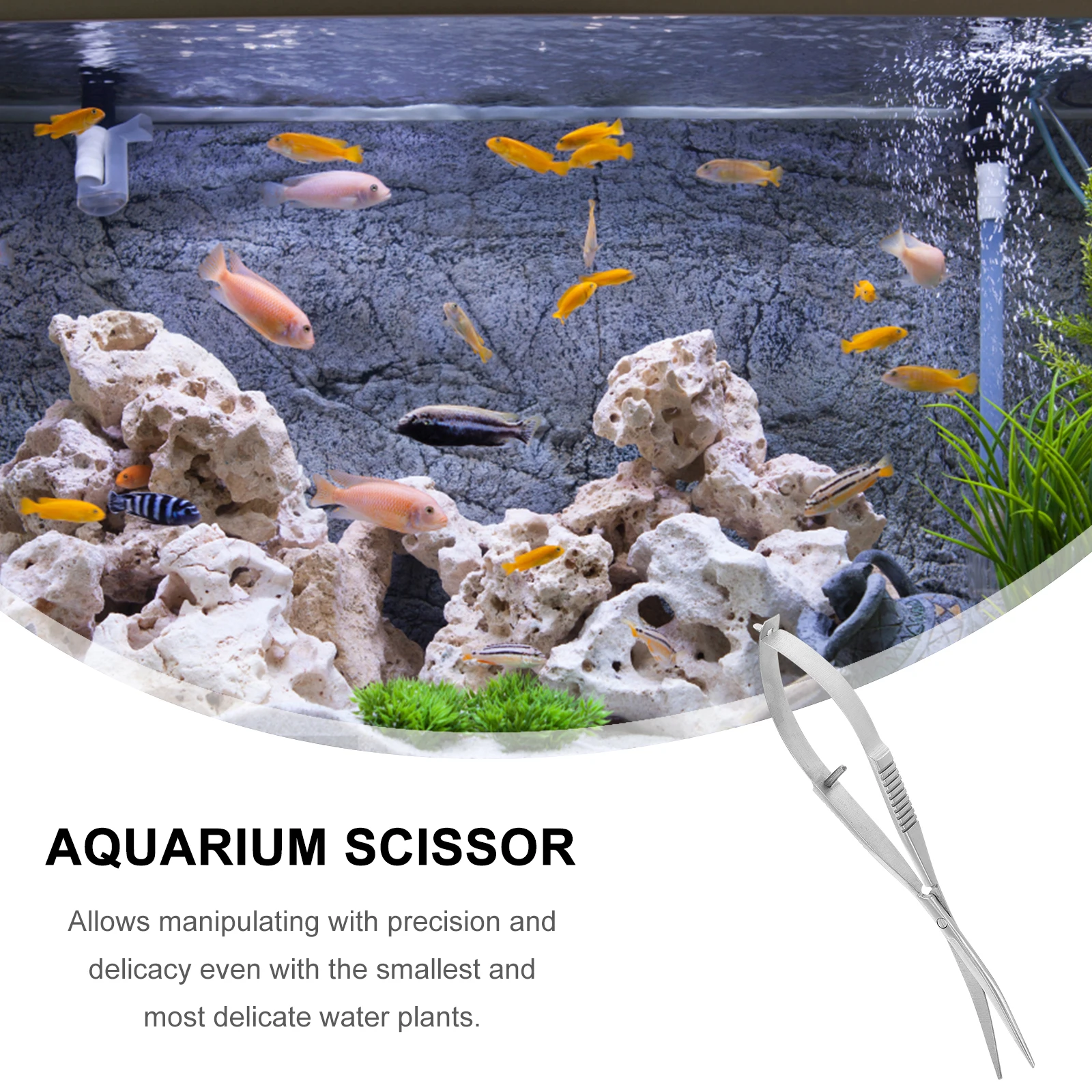 

Spring Scissors Stainless Steel Aquatic Plant Trimming Tool Ergonomic Angled Blade Aquarium Clipper Professional Aqua-plant