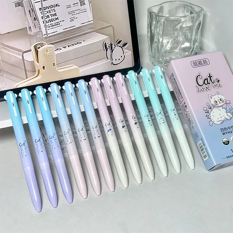 4 قطعة متعدد الألوان هلام مجموعة أقلام عالية الجمالية اللون يده 0.5 مللي متر القلم طالب التجفيف السريع قلم محايد اللون طالب القرطاسية #2