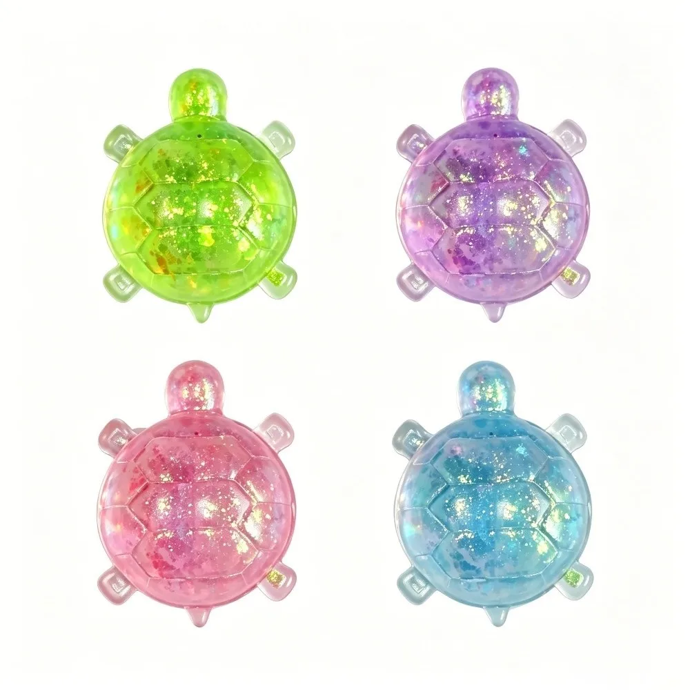 Glitter Filled Squeeze Soft Squeeze Portable Size Sensory Fidget Anti Stress Design Decompression Feature Turtle Shaped