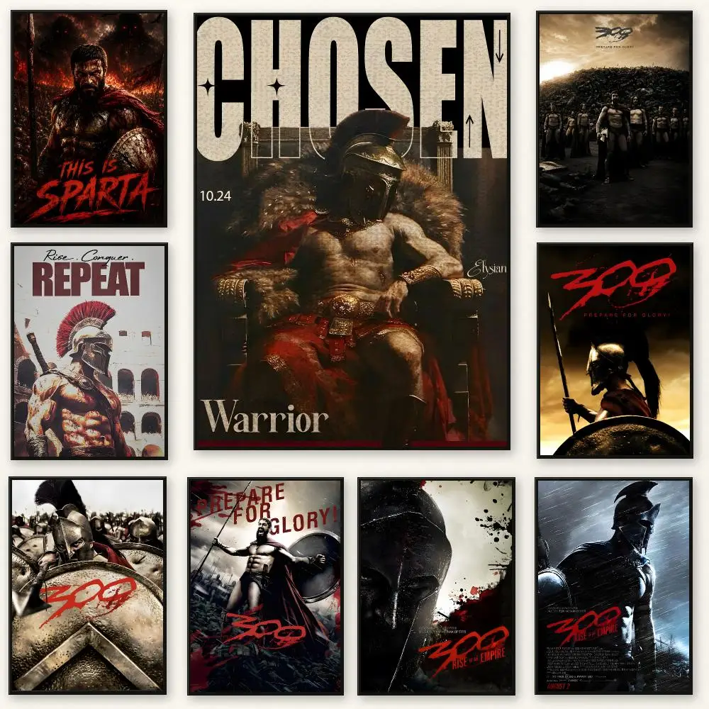 Fierce concept Spartan Warrior Poster Peel And Stick Indoor Bedroom Wall Decor Aesthetic Gift