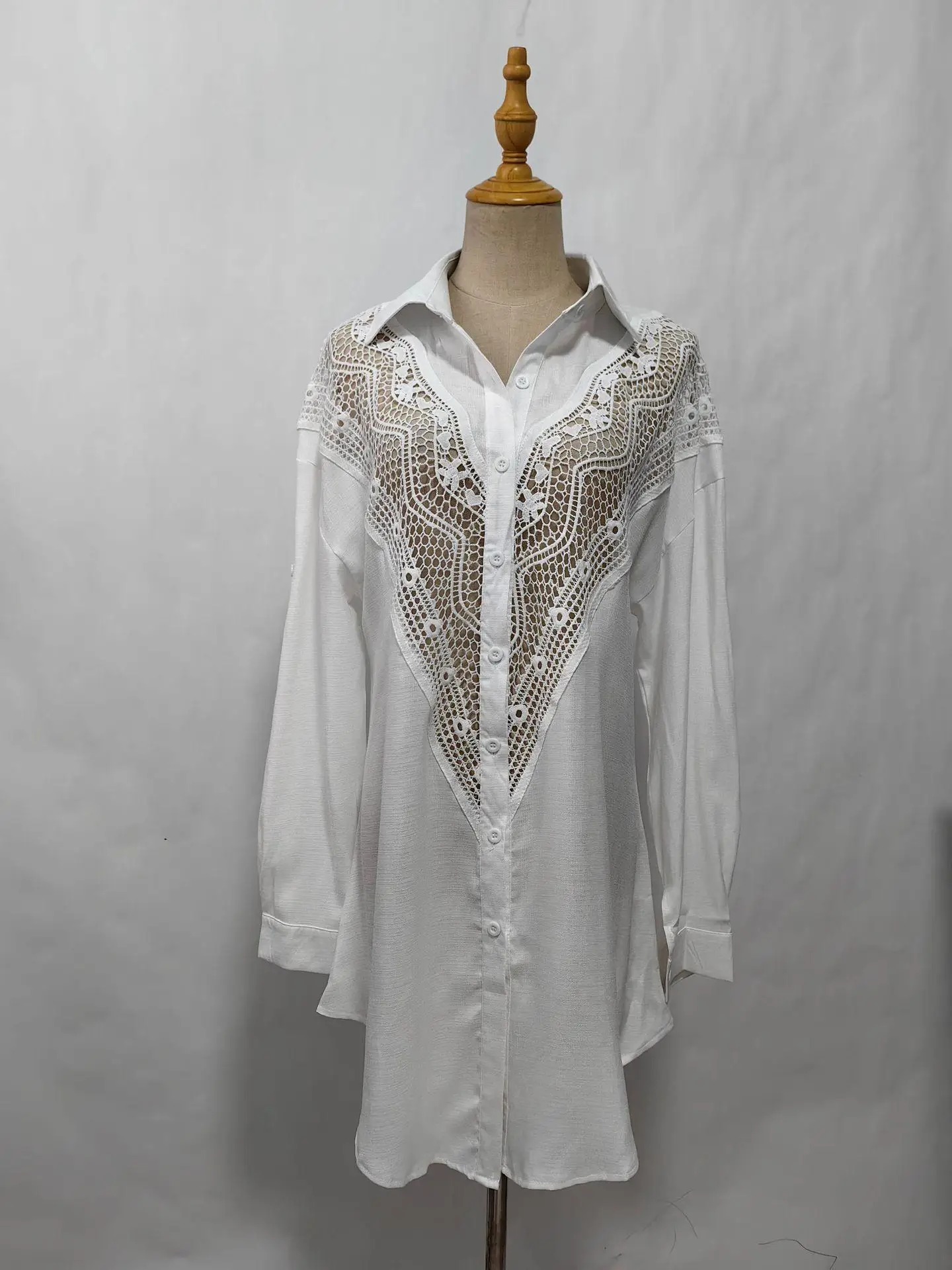 2024 New Bamboo Fiber Bikini Cover Ups for Sexy Girl Solid White Shirt Sum Protection Robe De Plage Pareos Kaftan Beach Dress