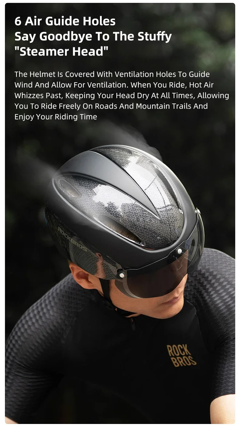 Rockbros Fahrrad helm Brille Männer Frauen integral geformte MTB Fahrrad helm leichte Mountainbike Helm Rücklichter – Detail 13