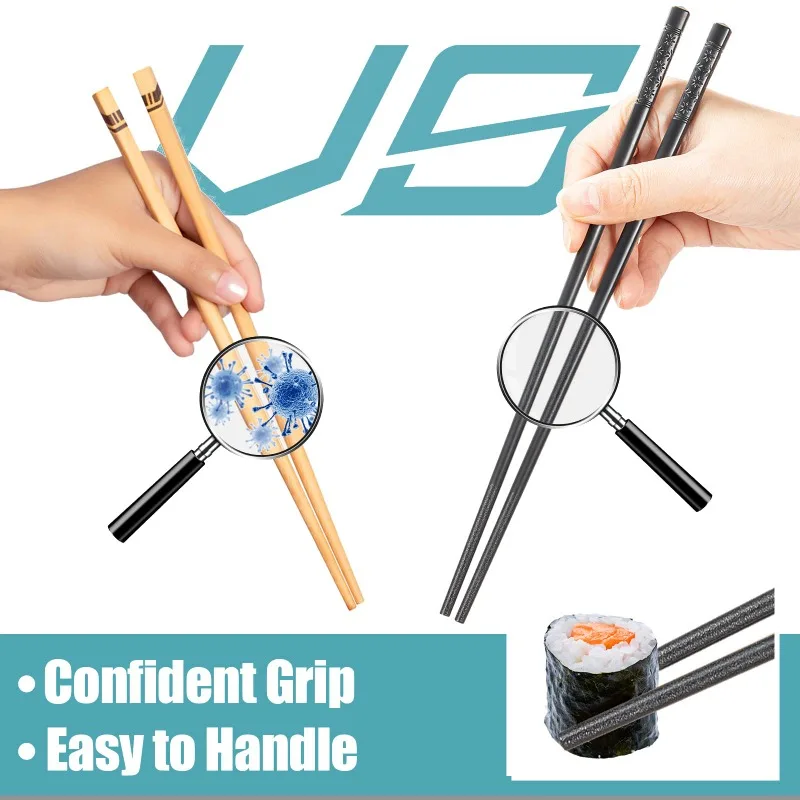 5 pairs of reusable chopsticks can be cleaned with dishwasher, Japanese and Korean chopsticks, anti-skid, sushi Lamian Noodles