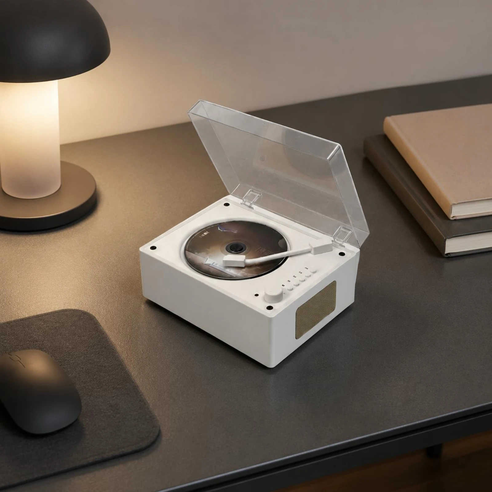 Bluetooth Cd Player USB Playback Retro CD Player Audio Device Two Speakers Top-Loading Design view 2