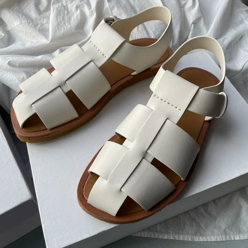 Summer Shoes The Most High-end Type Roman Sandals Imported Hybrid Sheepskin Sandals for Women