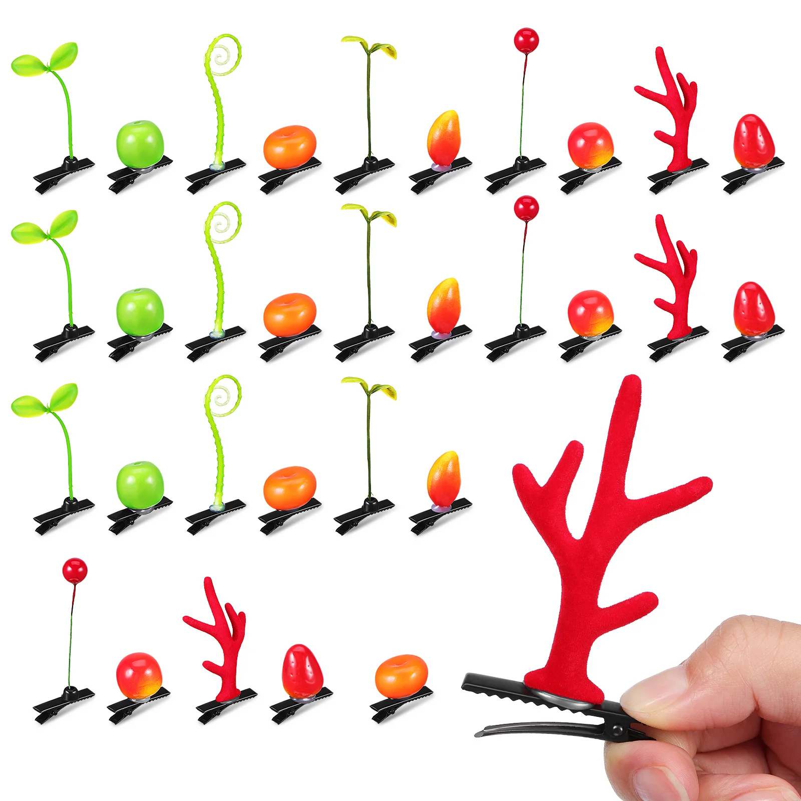 

100 Pcs Bean Sprout Hair Clips Comfortable Wear Thin Hair Accessories Women Girls Party Carnival Cosplay Halloween Rave Trinkets