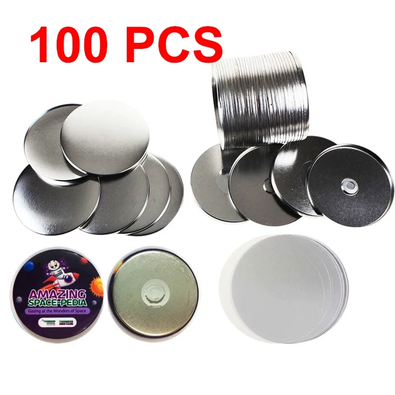 100 pcs Metallknopfteile versorgen Kühlschrankmagnet DIY RUND PIN MAKER FÜR DIE BITTE MAKER MACHE 25mm/32 mm/37 mm/44 mm/58 mm/75 mm