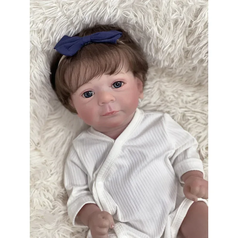 19inch Silicone Baby Doll Reborn Felicia Handmade Art Doll Hand Painting 3D Skin with Detailed Veins muñecas reborn baby doll