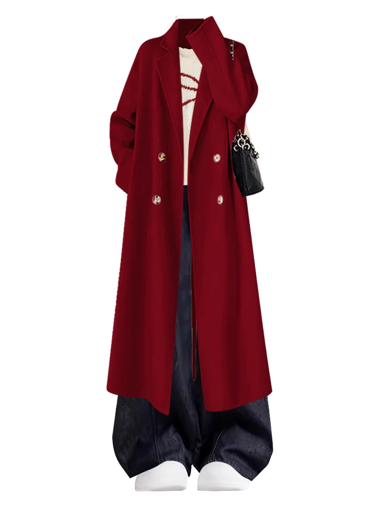 Neues Jahr Rot Kleine Fraance Sle Damen Winter High-End-Feeling geknöpfter Mantel Pullover T-Stück Set Koreanisches Sle Outfit