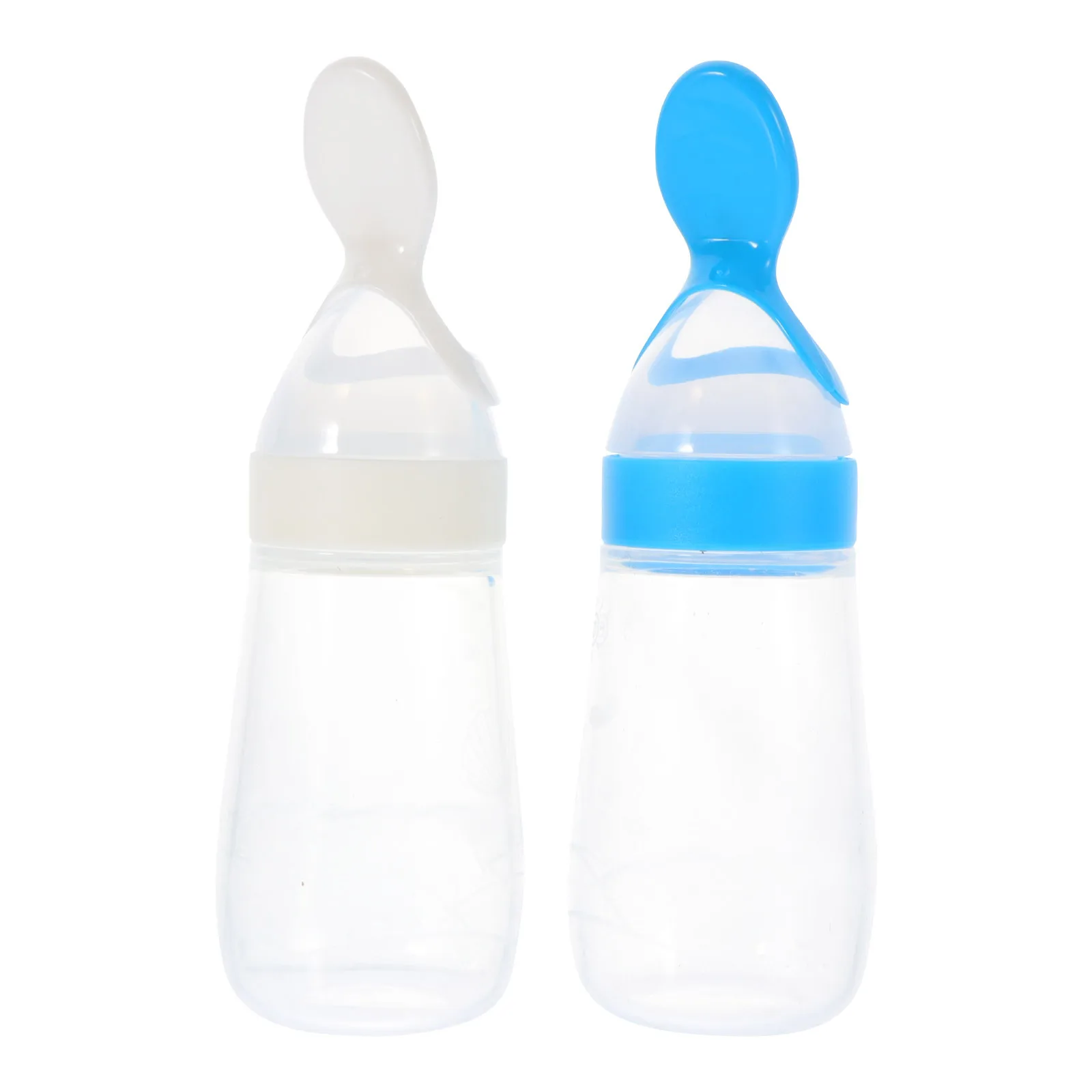 

2Pcs Baby Silicone Feeding Bottles Rice Cereal Feeders Portable Squeeze Bottles Infant Food Feeders for Milk Formula Puree