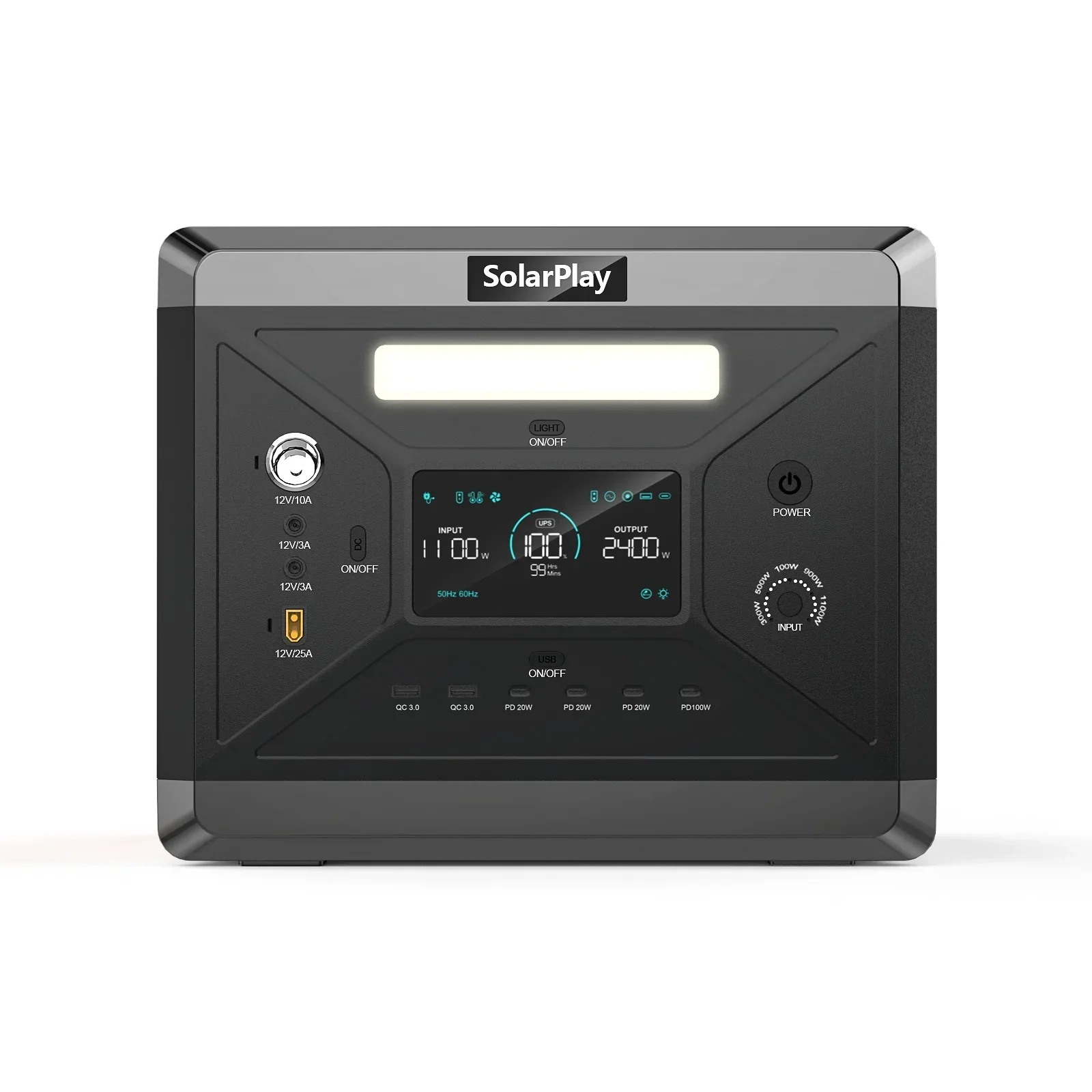 Kapasitas Ultra Besar 2400W Pembangkit Listrik Portabel Generator Surya Penyimpanan Energi Baterai LiFePO4 Paket Daya Besar Luar Ruangan