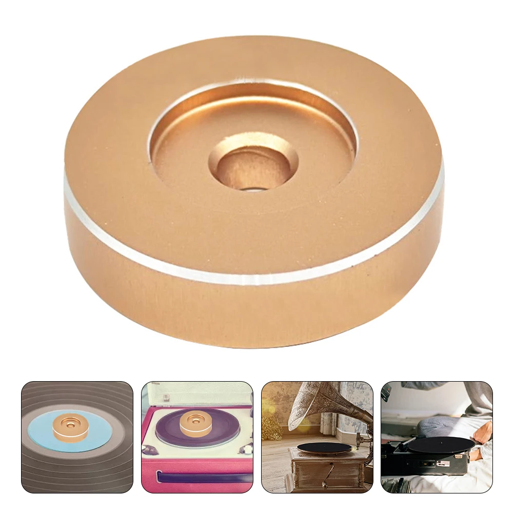 

Aluminum 45 Adapter 7 Inch Vinyl Record Dome Turntable Accessory Improved Sound Quality Resonance Reduction High Stability