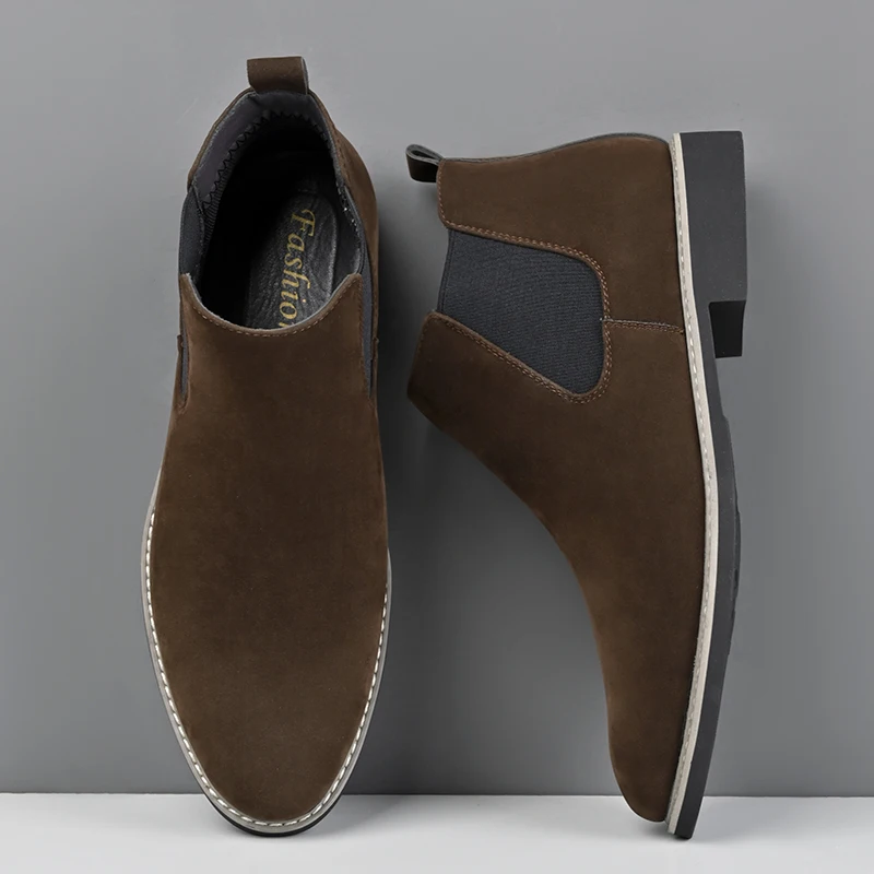 Men Spring  Autumn Chelsea Boots Are Simple Fashionable Comfortable Exquisite Breathable Frosted Short Boots