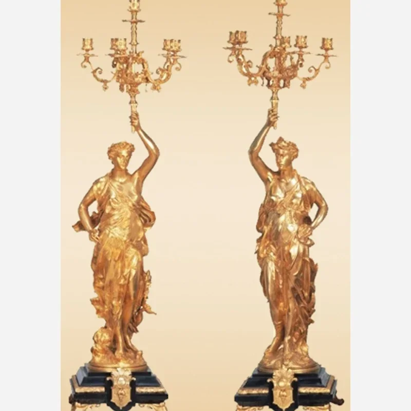 A pair of Imitated Antique  gilt gold plated Solid Copper 