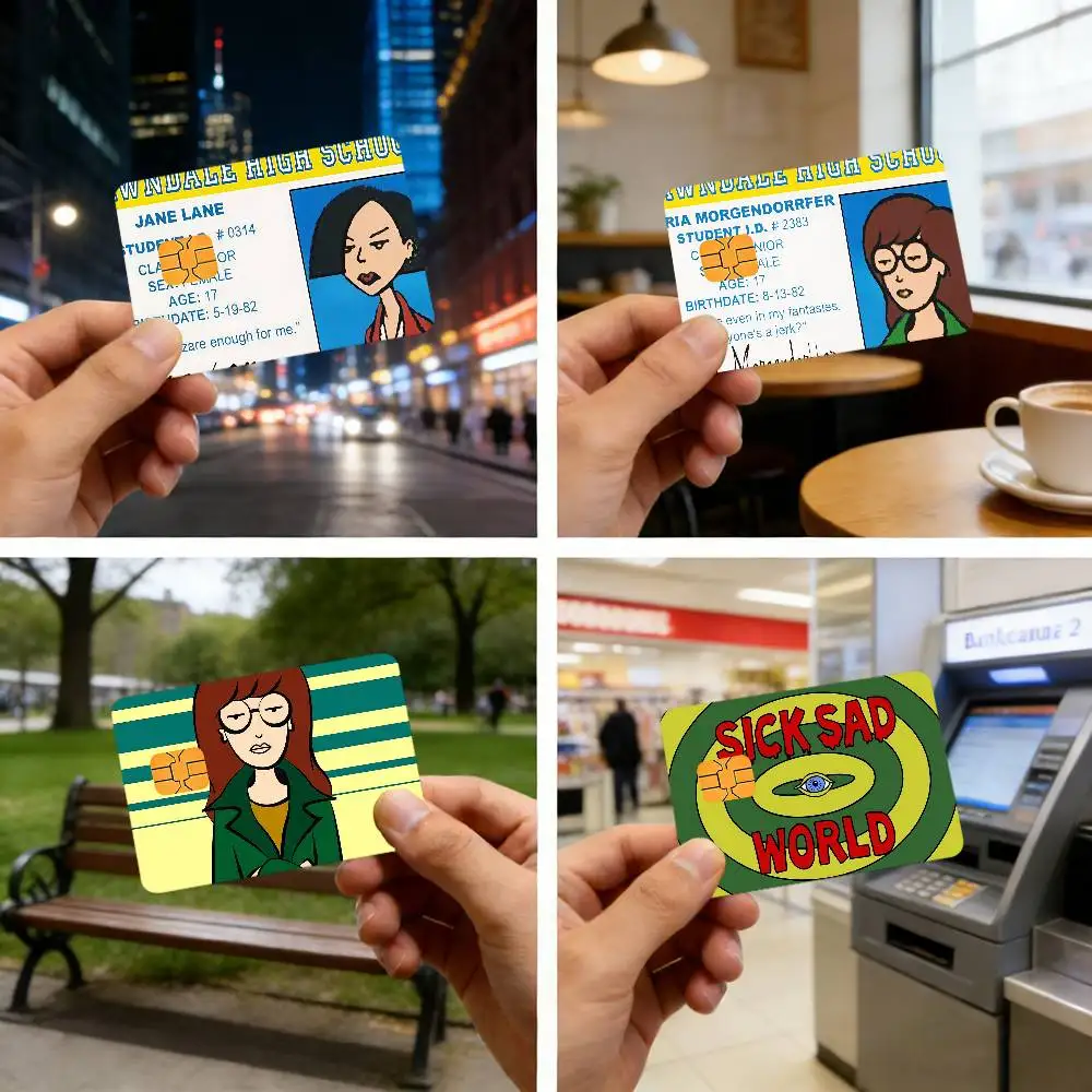 Cartoon D-Daria Credit Card Stickers Bank Cards Public Transport Cards Waterproof And Scratch-Resistant Protective Film