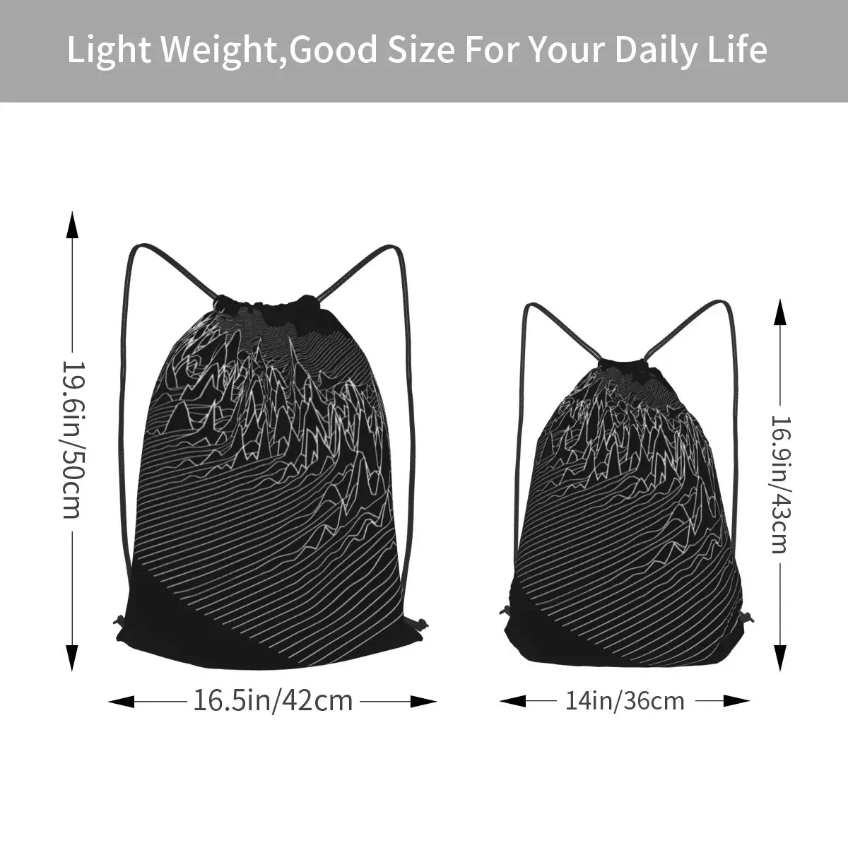 Joy Division Unknown Pleasures Backpacks Casual Drawstring Bags Sports Bag Book Bags for Travel Students