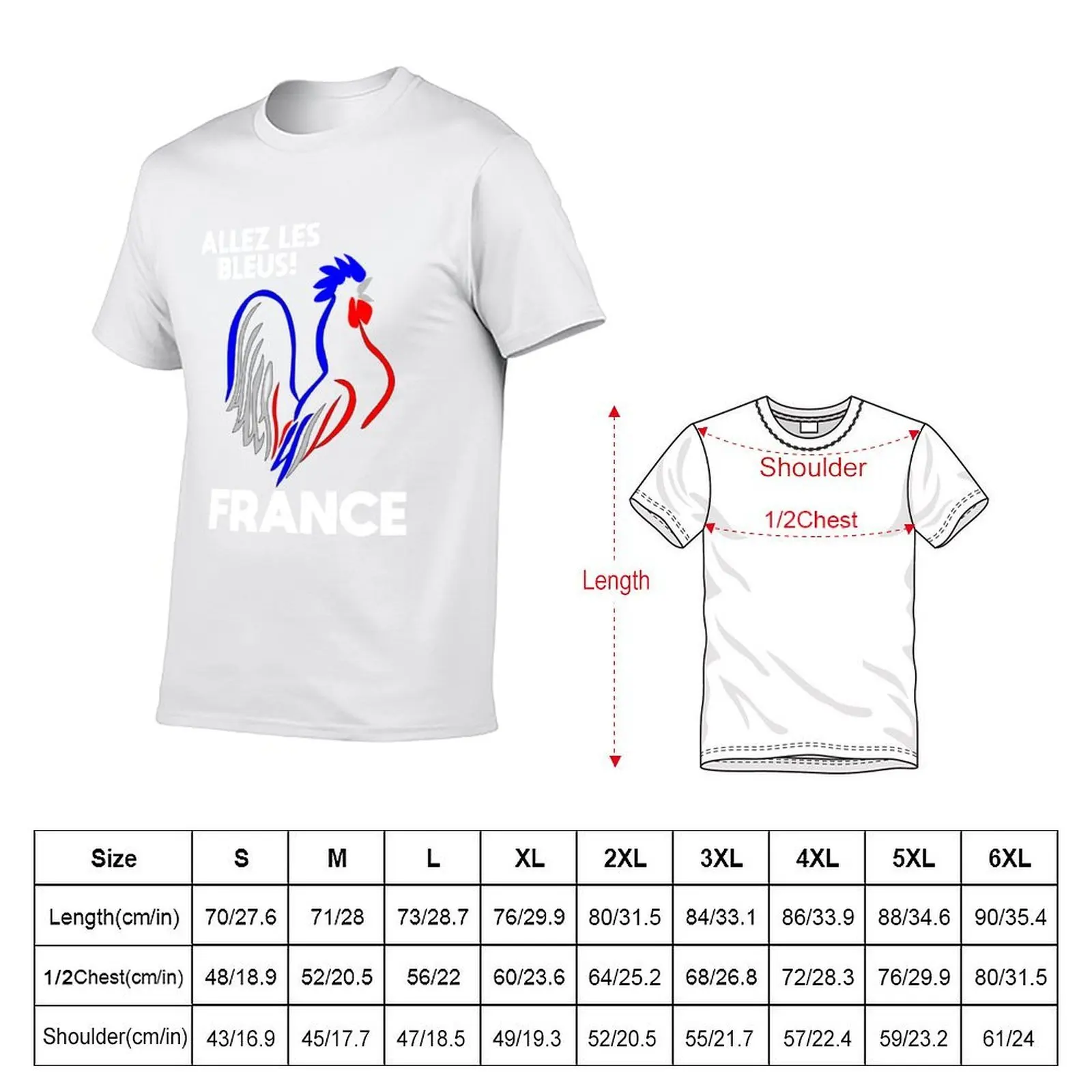 GO BLUE- ALLEZ LES BLEUS FRANCE Design T-Shirt man tshirt t shirt men 100% cotton luxury brand T-Shirt